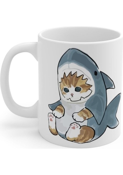 Köpekbalığı Baskılı Kupa Bardak