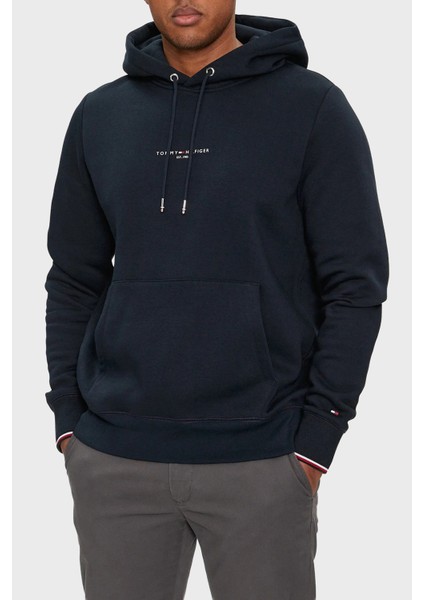 Pamuklu Regular Fit Logolu Kapüşon Yaka Sweat Erkek Sweat MW0MW32673 Dw5