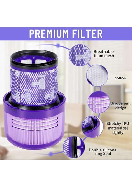 Hayvanlar Için Vakum Filtreleri V11 Tork Tahrikli V15 Yıkanabilir Yeniden Kullanılabilir DY-970013-02 ve 970013-03 Filtre Değişimi (Yurt Dışından) fiyatları