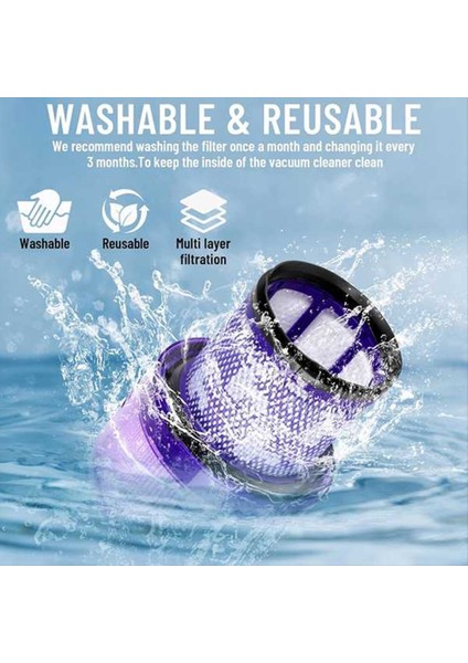 Hayvanlar Için Vakum Filtreleri V11 Tork Tahrikli V15 Yıkanabilir Yeniden Kullanılabilir DY-970013-02 ve 970013-03 Filtre Değişimi (Yurt Dışından) modelleri