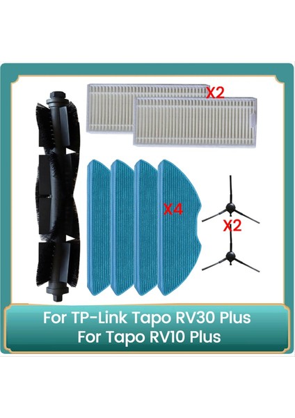 RV30 Plus / RV10 Elektrikli Süpürge Parçaları Için 9 Adet Ana Fırça Yan Filtre Paspas Bezi (Yurt Dışından)