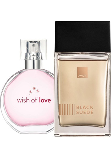 Parfüm Seti Black Suede Erkek EDT ve Wish Of Love Kadın EDT 125 ml Hediye Paketi