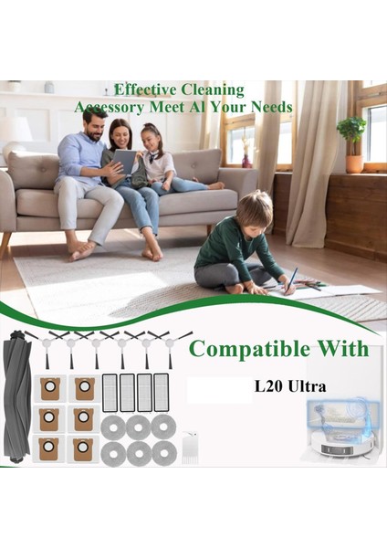 Dream L20 ULTRA/L30 Ultra Robot Süpürge ile Uyumlu Aksesuar Kiti Ana Fırça Filtreleri Yan Paspas Pedleri (Yurt Dışından) modelleri