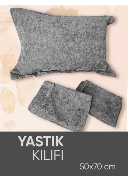 Gri Oxford Yastık Kılıfı 2 Adet Set, Yumuşak Dokulu, Flaplı modelleri