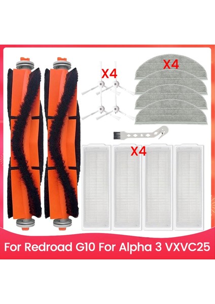G10 Için Alpha 3 VXVC25/MJSTP Robot Süpürge Parçaları Ana Yan Fırça Filtre Paspas Bezi (Yurt Dışından)