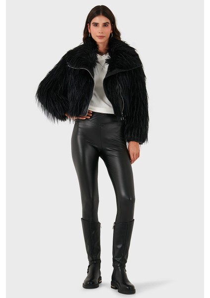 Regular Fit Ceket Yaka Fermuarlı Kürk Bayan Kürk 68912367948PR116 fiyatları