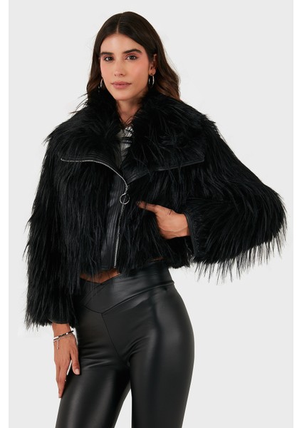 Regular Fit Ceket Yaka Fermuarlı Kürk Bayan Kürk 68912367948PR116 fırsatları