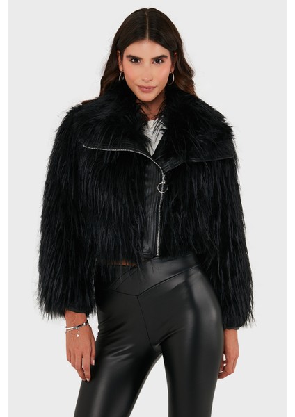 Regular Fit Ceket Yaka Fermuarlı Kürk Bayan Kürk 68912367948PR116 indirimleri