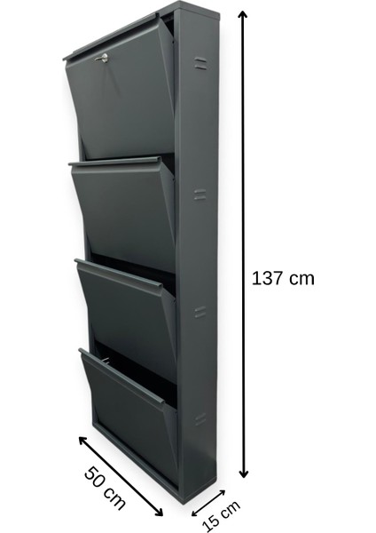 Metal Ayakkabılık 4 Lü Antrasit Kilitli Model indirimleri