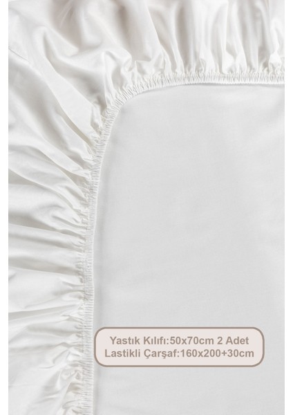 Lastikli Çarşaf Seti Çift Kişilik %100 Pamuk Ranforce (160X200 Cm) Krem modelleri