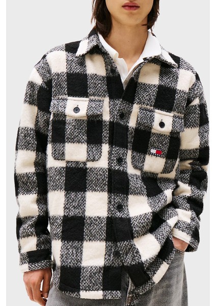 Ekoseli Oversize Fit Klasik Yaka Düğmeli Gömlek Erkek Gömlek DM0DM22013 Bds