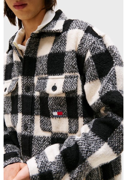 Ekoseli Oversize Fit Klasik Yaka Düğmeli Gömlek Erkek Gömlek DM0DM22013 Bds fırsatları