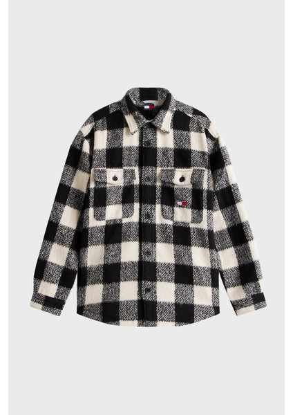 Ekoseli Oversize Fit Klasik Yaka Düğmeli Gömlek Erkek Gömlek DM0DM22013 Bds indirimleri