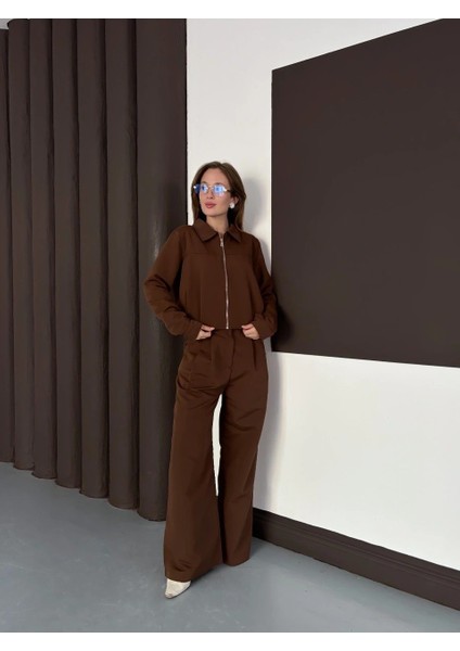 Trenç Takım Alt Üst Kahve Ons