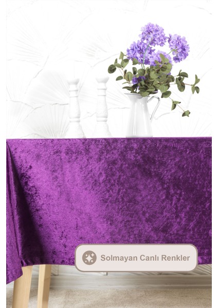 Kadife Masa Örtüsü Dikdörtgen (150X220 Cm) Mor fiyatları