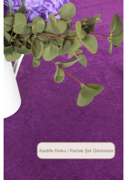 Kadife Masa Örtüsü Dikdörtgen (150X220 Cm) Mor modelleri