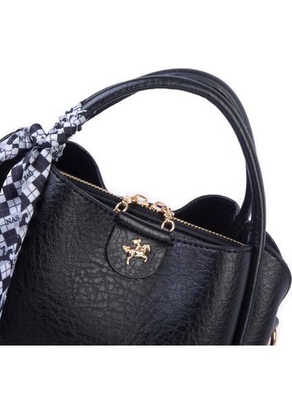 Fularlı Mini Boy El ve Çapraz Çanta Siyah Victoria fırsatları