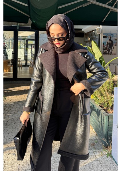 Ribana Içi Kürklü Suni Deri Kaban- Siyah fırsatları