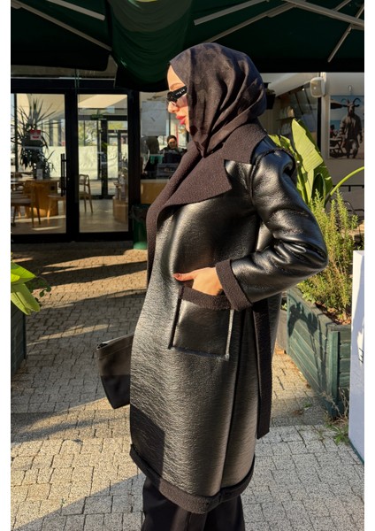 Ribana Içi Kürklü Suni Deri Kaban- Siyah indirimleri