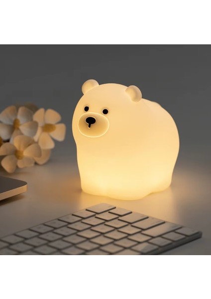 Gece Lambası Silikon Ayı Model LED Sarı Işık