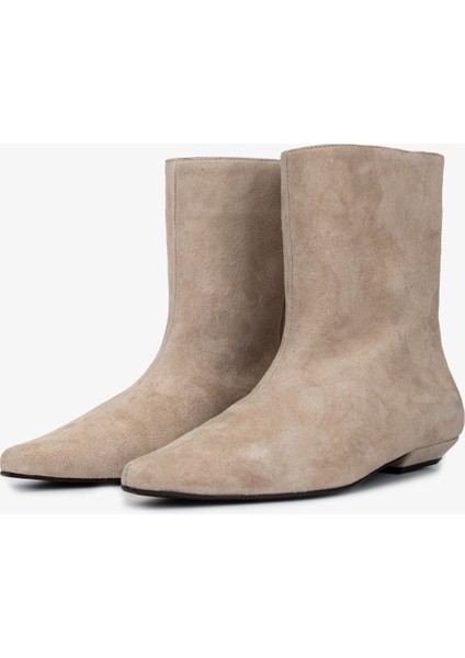 Kadın Hakiki Deri Taş Süet Düz Bot 1168 8157 Bn Bot SK25-26 Tas Suet fırsatları