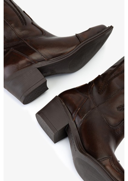 Kadın Hakiki Deri Kahverengi Western Çizme 35 9404 Bn Czm SK25-26 Kahve Atlas indirimleri