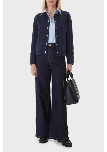 Pamuklu Regular Fit Çift Taraflı Düğmeli Kazak Bayan Kazak WW0WW40846 0x4 fiyatları