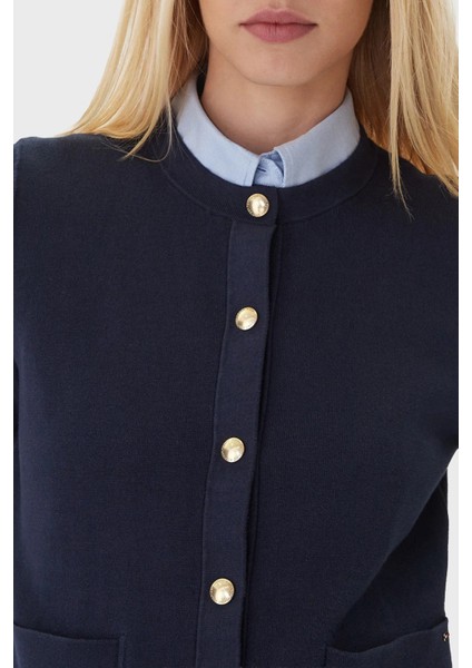 Pamuklu Regular Fit Çift Taraflı Düğmeli Kazak Bayan Kazak WW0WW40846 0x4