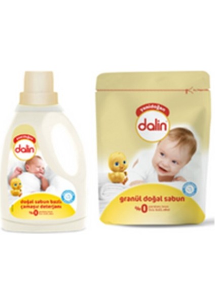 Doğal Sabun Sıvı Çamaşır Deterjanı 1500 ml + Granül Sabun Toz Deterjan 500 gr