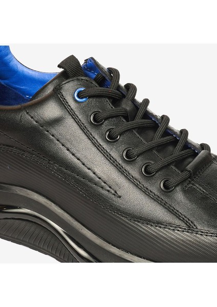 Erkek Siyah Mavi Hakiki Deri Spor Ayakkabı 4K1SA16491 indirimleri