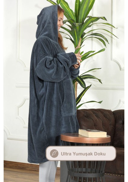 Enjoy Tv Battaniyesi Wellsoft Kapüşonlu Giyilebilir Unisex Over Size (80X110 Cm) Antrasit fiyatları