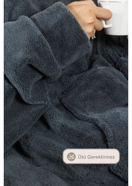 Enjoy Tv Battaniyesi Wellsoft Kapüşonlu Giyilebilir Unisex Over Size (80X110 Cm) Antrasit fırsatları