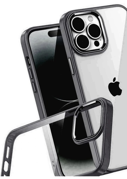 Apple iPhone 15 Pro Max Lensli Silikon - Siyah modelleri