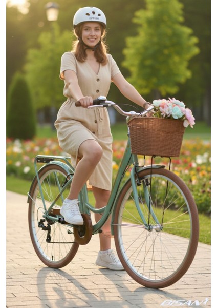 Sorrento-S Şehir Bisikleti 44 cm V 26 Jant 7 Vites Çağla Yeşili Gold