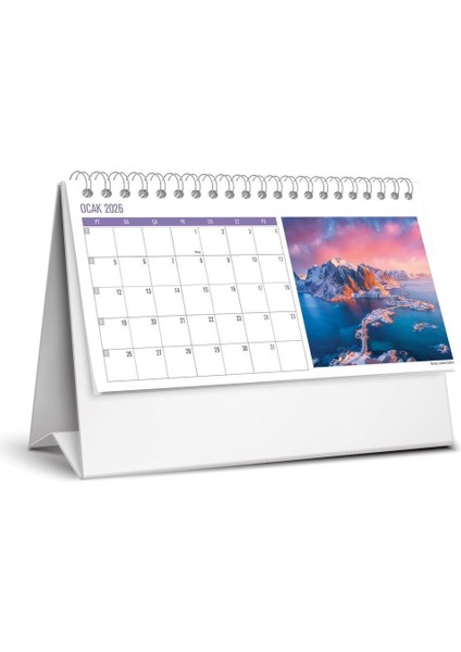 2026 Gemici Takvimi ve Karton Üçgen Masa Takvim-Manzaralar modelleri
