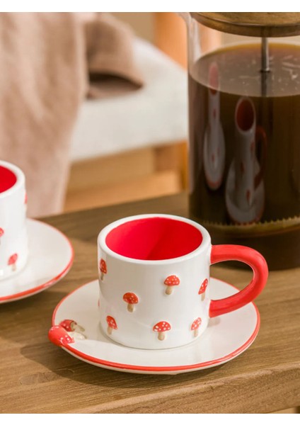 Lcw Home Karışık Mantar Desenli Iki Kişilik Seramik Kahve Fincan Takımı 100 ml fiyatları