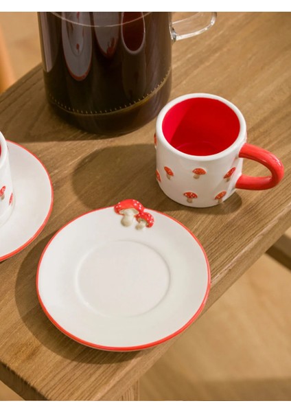 Lcw Home Karışık Mantar Desenli Iki Kişilik Seramik Kahve Fincan Takımı 100 ml modelleri