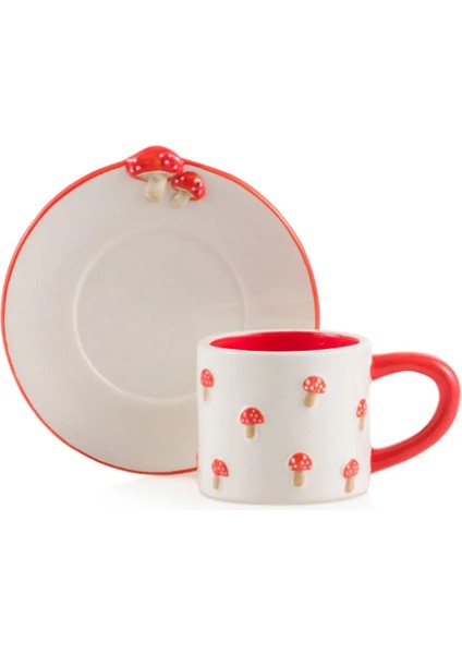 Lcw Home Karışık Mantar Desenli Iki Kişilik Seramik Kahve Fincan Takımı 100 ml fırsatları
