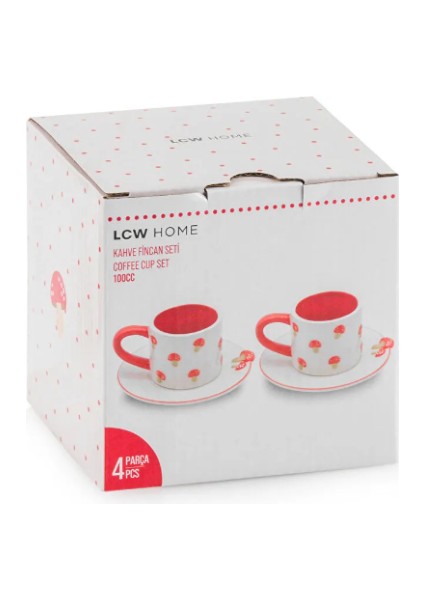Lcw Home Karışık Mantar Desenli Iki Kişilik Seramik Kahve Fincan Takımı 100 ml indirimleri