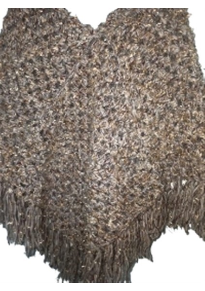 El Örgüsü Etnik Otantik Bej Kırçıllı Simli Büyük Beden Panço fiyatları