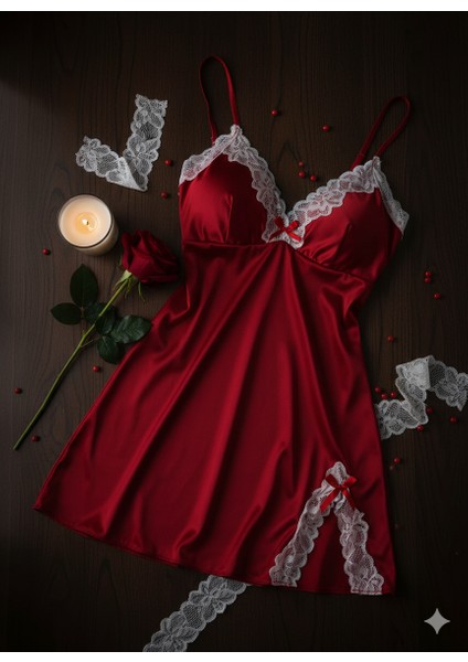 Yılbaşı Özel Kırmızı Dantel Gecelik modelleri