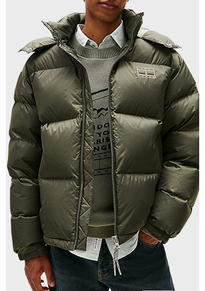 Relaxed Fit Çıkarılabilir Kapüşonlu Su Itici Şişme Mont Erkek Mont DM0DM22036 Mrh