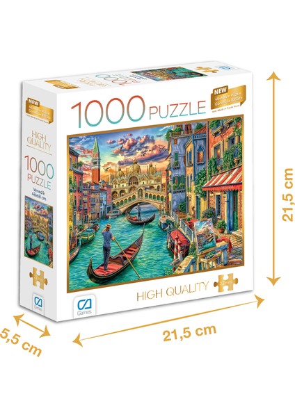 Venedik Sokakları - 1000 Parçalı Puzzle - 48 x 68 cm