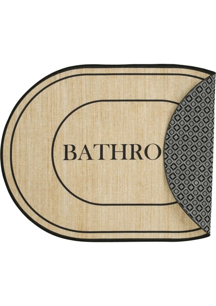 Armasi Kahve Oval Banyo Paspası Dijital Baskı Yıkanan Kaymaz İkili Banyo Paspas Takımı 40x60 60x100 indirimleri