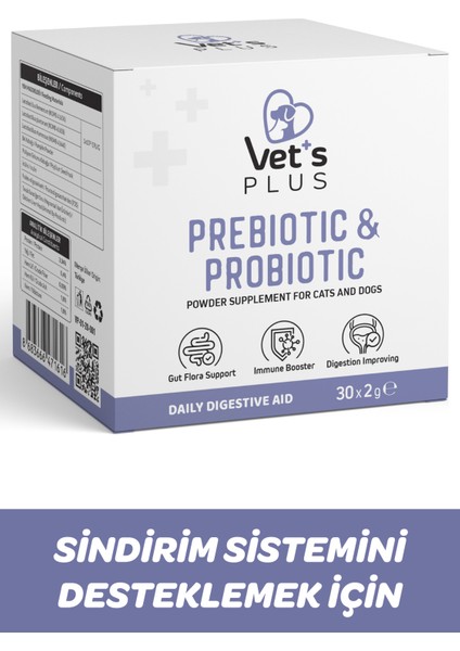 Kedi ve Köpekler Için Prebiyotik ve Probiyotik Toz 2gr (30'lu)