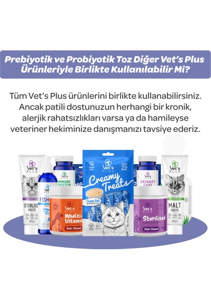 Kedi ve Köpekler Için Prebiyotik ve Probiyotik Toz 2gr (30'lu)