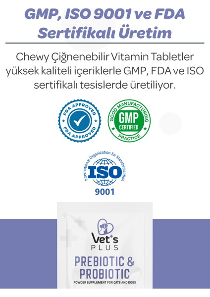 Kedi ve Köpekler Için Prebiyotik ve Probiyotik Toz 2gr (30'lu)