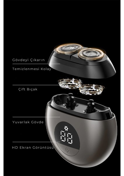 Cb-S1 Dijital Şarj Göstergeli Tıraş Makinesi - Gri modelleri