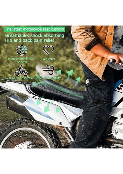 Motosiklet Yastığı, Motosiklet Jel Pad 3D Petek Şoku Ahmsoring Nefes Alabaş Yastık Kapak Evrensel (Yurt Dışından) fırsatları
