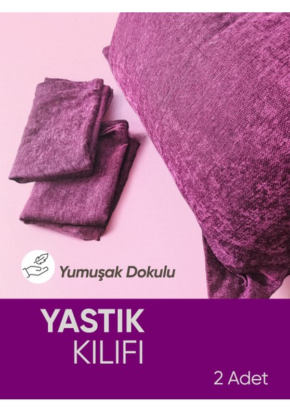Fuşya Oxford Yastık Kılıfı 2 Adet Set, Yumuşak Dokulu, Flaplı modelleri